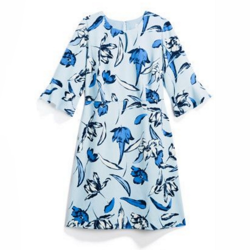 Floral Blue and White Dress